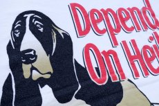 画像4: 00s Hanes Depend On Heil バセットハウンド ドッグ コットンTシャツ 白 XL (4)