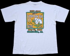 画像2: 90s USA製 Cotton Row Run XX WZYP McDonald'sマクドナルド Kroger ロゴ 協賛 両面プリント コットンTシャツ 生成り XL (2)