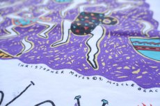 画像4: 90s USA製 new orleans JUMPIN JAVA Cafe アート ペンキ飛び コットンTシャツ 白 XL (4)
