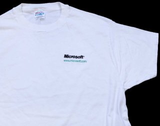 Hanes Microsoft .net マイクロソフト ロゴ コットンTシャツ 白 L