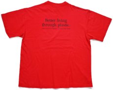 画像3: 90s USA製 NORWEST CARD SERVICES ロゴ 両面プリント コットンTシャツ 赤 XL (3)