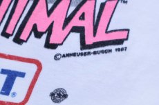 画像5: 80s USA製 Spuds! PARTY ANIMAL BUD LIGHTバドライト 蛍光プリント コットンTシャツ 白 L★Budweiserバドワイザー (5)