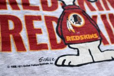 画像5: 80s スヌーピー NFL WASHINGTON REDSKINS インディアンヘッド Tシャツ 杢グレー 特大 (5)