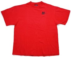 画像2: 90s USA製 NORWEST CARD SERVICES ロゴ 両面プリント コットンTシャツ 赤 XL (2)