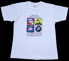 画像2: 90s USA製 BMW/STA Mixed Doubles ALABAMA STATE CHAMPIONSHIPS テニス 蛍光プリント コットンTシャツ 白 XL (2)