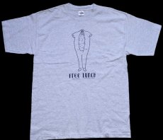 画像2: 80s USA製 FREE LUNCH アート コットンTシャツ 杢ライトグレー XL (2)