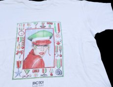 画像1: 90s USA製 LUXOTTICA EYEWEAR アート コットンTシャツ 白 XL (1)
