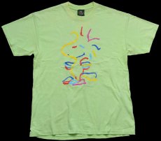 画像2: 90s USA製 LOGOTEL ウッドストック アート コットンTシャツ 黄緑 XL★スヌーピー (2)
