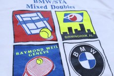 画像4: 90s USA製 BMW/STA Mixed Doubles ALABAMA STATE CHAMPIONSHIPS テニス 蛍光プリント コットンTシャツ 白 XL (4)