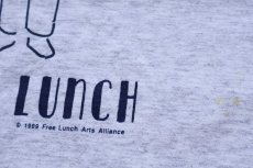 画像5: 80s USA製 FREE LUNCH アート コットンTシャツ 杢ライトグレー XL (5)