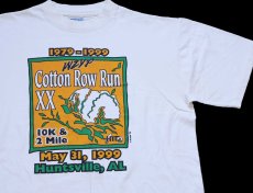 画像1: 90s USA製 Cotton Row Run XX WZYP McDonald'sマクドナルド Kroger ロゴ 協賛 両面プリント コットンTシャツ 生成り XL (1)