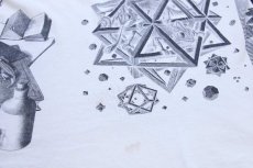 画像6: 90s USA製 ANDAZIA M.C.Escher エッシャー 騙し絵 アート マルチプリント コットンTシャツ 白 L (6)