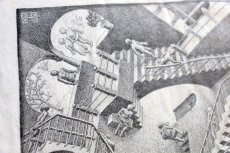 画像5: 00s M.C.Escher エッシャー Relativity 相対性 騙し絵 アート コットンTシャツ 白 M (5)