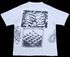 画像2: 90s USA製 ANDAZIA M.C.Escher エッシャー 騙し絵 アート マルチプリント コットンTシャツ 白 L (2)