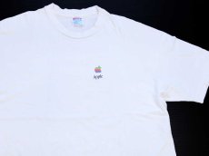画像1: 90s Hanes Appleアップル ロゴ Dedication to Education WCCE '95 アート コットンTシャツ 白 XL (1)