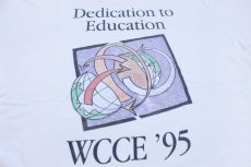 画像4: 90s Hanes Appleアップル ロゴ Dedication to Education WCCE '95 アート コットンTシャツ 白 XL (4)