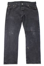 画像2: Levi'sリーバイス 501 ペンキ飛び ブラック デニムパンツ W38 L32★SDP4665 (2)