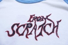 画像7: 90s USA製 Rawlings FROM SCRATCH ギター 両面プリント 七分袖 ラグランTシャツ 白×水色 L (7)