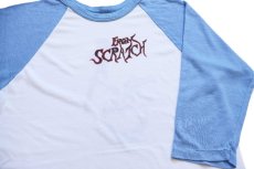 画像3: 90s USA製 Rawlings FROM SCRATCH ギター 両面プリント 七分袖 ラグランTシャツ 白×水色 L (3)