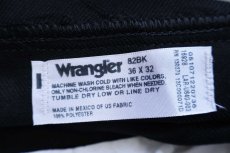 画像6: 00s メキシコ製 Wranglerラングラー 82BK ランチャードレスジーンズ フレア ポリエステルパンツ ブラック W36 L32★168 スタプレ (6)