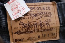 画像6: 90s USA製 Levi'sリーバイス 560 ブラック デニムパンツ W38 L34 (6)