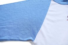 画像6: 90s USA製 Rawlings FROM SCRATCH ギター 両面プリント 七分袖 ラグランTシャツ 白×水色 L (6)