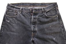 画像4: Levi'sリーバイス 501 ペンキ飛び 先染め ブラック デニムパンツ W38★SDP4661 (4)
