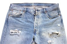 画像4: Levi'sリーバイス 501 ダメージ&USED加工 デニムパンツ カスタム W38 L32★SDP4648 (4)