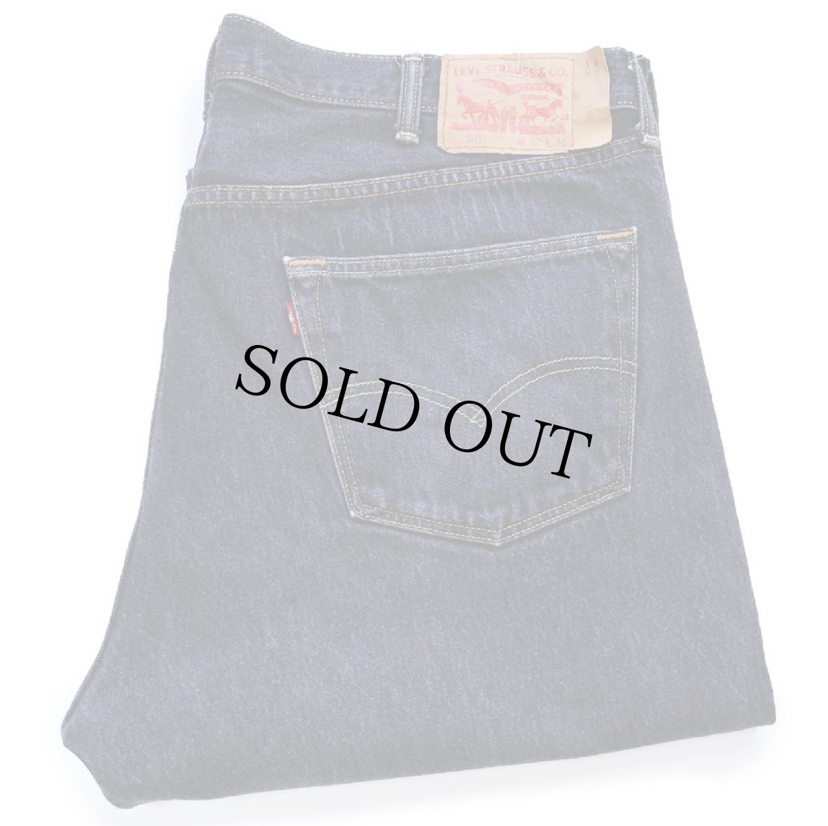 画像1: Levi'sリーバイス 501 先染め ブラック デニムパンツ W42 (1)