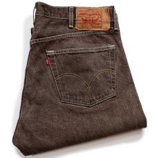 画像1: 00s メキシコ製 Levi'sリーバイス 501 先染め カラーデニムパンツ 焦げ茶 W40 (1)