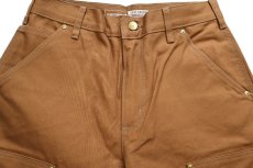 画像4: 新品★carharttカーハート ダブルニー ダック地 ペインターパンツ 茶 W30 L30 (4)