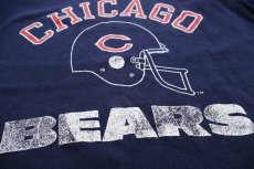 画像4: 80s USA製 Championチャンピオン NFL CHICAGO BEARS アメフト ひび割れプリント コットンTシャツ 紺 M (4)