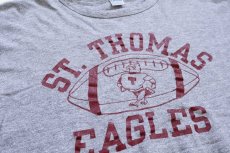 画像3: 70s USA製 Championチャンピオン ST. THOMAS EAGLES アメフト マスコット 88/12 Tシャツ ショート丈 杢グレー XL (3)