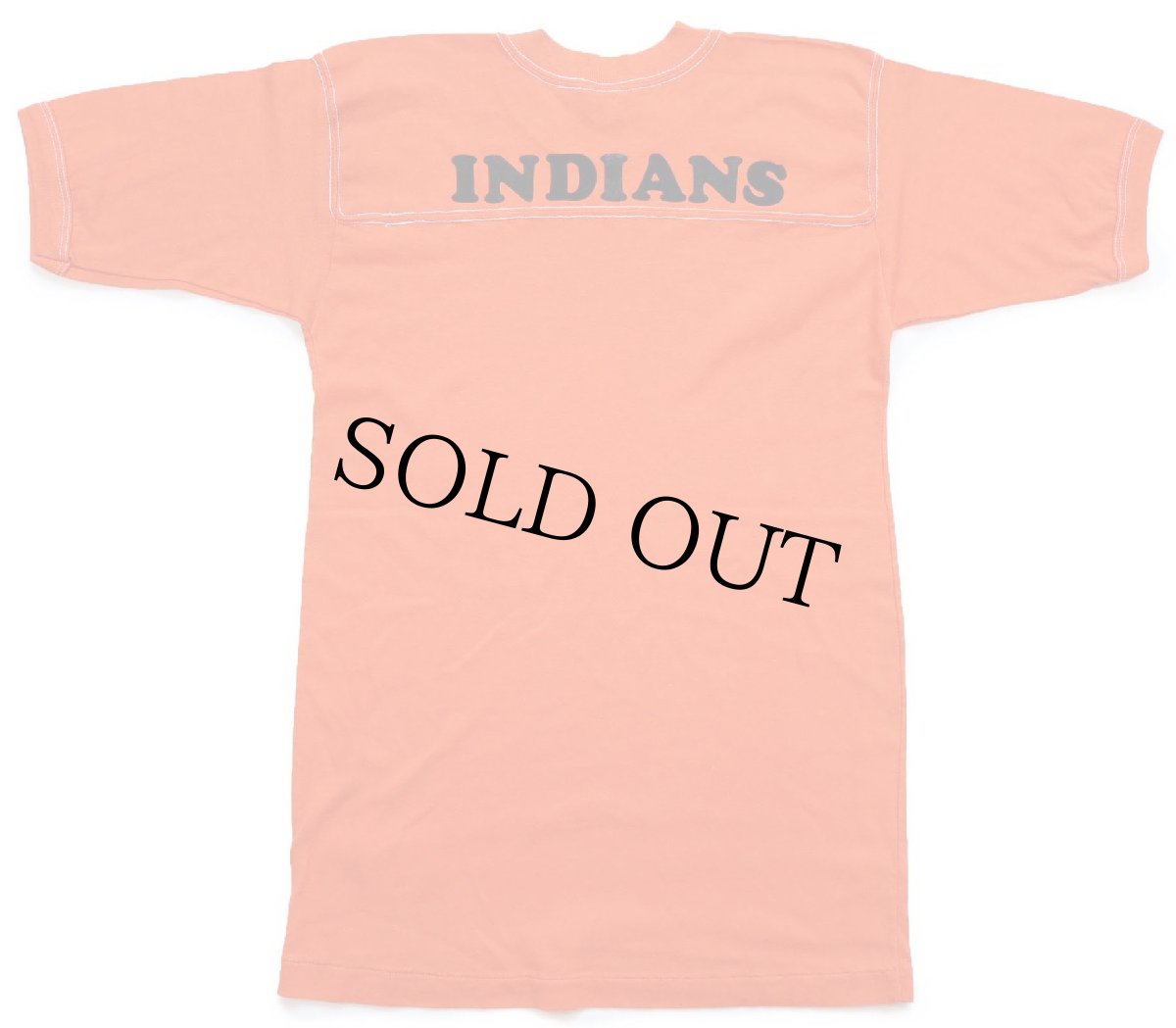 画像3: 80s INDIANS 40 42 フェルトプリント アスレチックTシャツ オレンジ M (3)