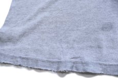 画像6: 90s USA製 Championチャンピオン ワンポイント スクリプト ロゴ刺繍 リブライン コットンTシャツ シルバーグレー L (6)