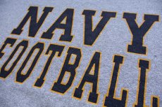 画像4: USA製 The Cotton Exchange NAVAL ACADEMY NAVY FOOTBALL ロゴ ひび割れプリント Tシャツ 杢グレー XXL★特大 (4)