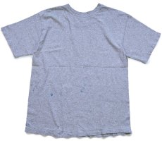 画像3: 90s USA製 The Cotton Exchange WESTMINSTER ペンキ飛び コットン×レーヨン Tシャツ 杢グレー ボロ L (3)
