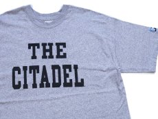 画像1: 90s USA製 The Cotton Exchange THE CITADEL コットン×レーヨン Tシャツ 杢グレー XL (1)