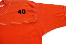 画像5: 80s INDIANS 40 42 フェルトプリント アスレチックTシャツ オレンジ M (5)