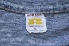 画像4: 70s USA製 RUSSELLラッセル N.C. STATE 75 PHYSICAL EDUCATION ペンキ飛び コットン×レーヨン Tシャツ 杢グレー XL (4)