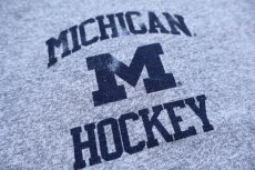 画像4: 90s USA製 The Cotton Exchange MICHIGAN HOCKEY コットン×レーヨン Tシャツ 杢グレー XL (4)