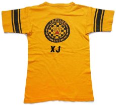 画像2: 70s USA製 Championチャンピオン LARRY XJ フェルトプリント JAGUAR コットン フットボールTシャツ 濃黄×黒 M (2)
