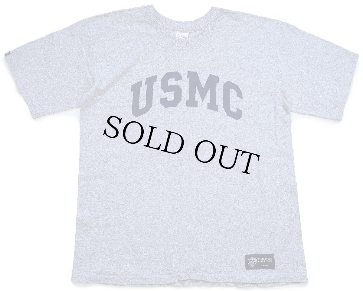 画像2: 90s USA製 The Cotton Exchange USMC ロゴ コットン×レーヨン Tシャツ 杢グレー XL (2)