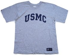 画像2: 90s USA製 The Cotton Exchange USMC ロゴ コットン×レーヨン Tシャツ 杢グレー XL (2)