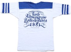 画像3: 80s USA製 10TH ALBUQUERQUE BALLOON FIESTA 1981 両面プリント ツートン アスレチックTシャツ 白×青 L (3)