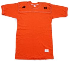 画像2: 80s INDIANS 40 42 フェルトプリント アスレチックTシャツ オレンジ M (2)
