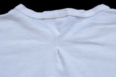 画像6: 70s USA製 Championチャンピオン OU TENNIS 染み込みプリント コットンTシャツ ボロ 白 XL (6)