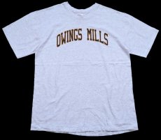 画像2: 90s USA製 OWINGS MILLS コットンTシャツ 杢ライトグレー XL (2)