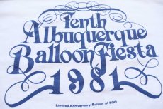 画像4: 80s USA製 10TH ALBUQUERQUE BALLOON FIESTA 1981 両面プリント ツートン アスレチックTシャツ 白×青 L (4)