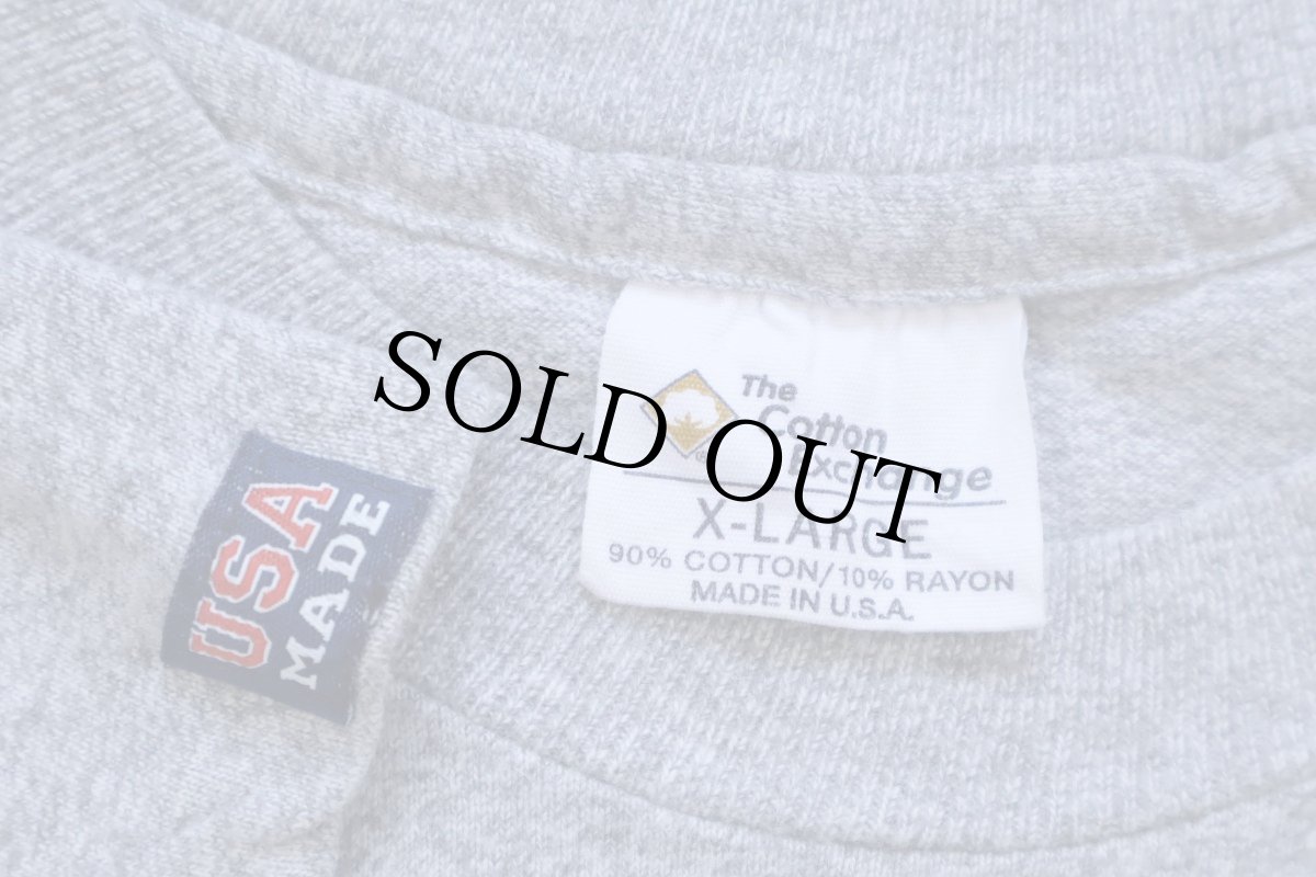 画像4: 90s USA製 The Cotton Exchange USMC ロゴ コットン×レーヨン Tシャツ 杢グレー XL (4)